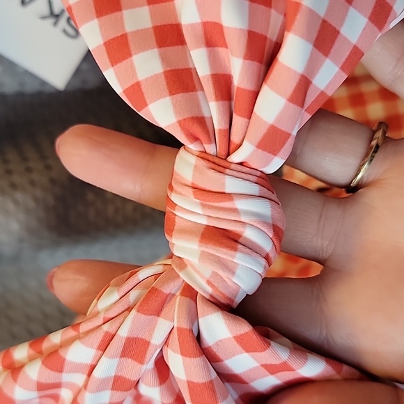 NWT Skatie Gingham Picnic Tie Bikini Top Size XL - Picture 4 of 7